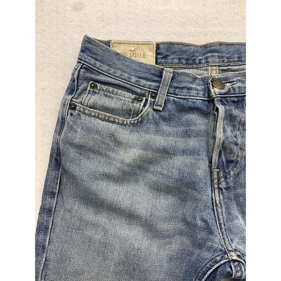 Hollister Denim Jeans Men's 32X32 Blue Button Fly Factory Destroyed Distressed - Picture 10 of 16